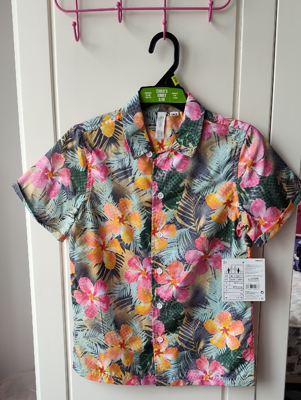 Boy's Floral Shirt - Short Sleeve Button Shirt For Summer/Spring Vacation